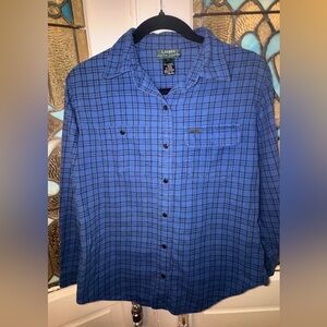 Lauren Ralph Lauren Blue Plaid Button Down Shirt Preppy Old Money Coastal M chic